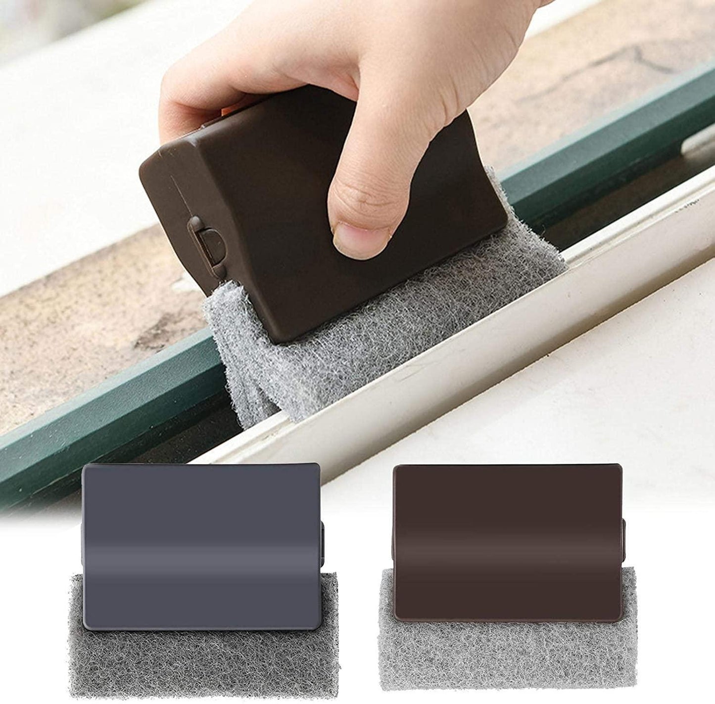 Window Cleaning Brush-ABS Plastic Window Track Cleaning Brush(Pack of 2)